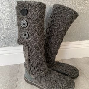 UGG LATTICE QUILTED GRAY BOOTS SIZE 7